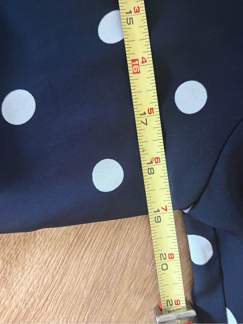 LOFT Navy and White Polka Dot Long Sleeve Blouse - Picture 5 of 6